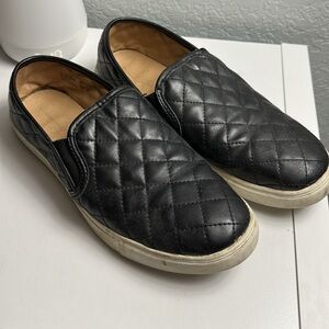 Quilted Black Slip-On women’s  Shoes